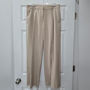 H&M Beige Wide-Leg Dress Pants